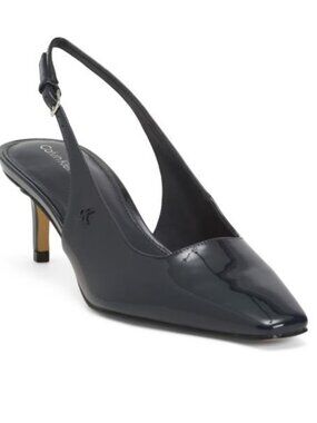 CALVIN KLEIN leather slingback pumps